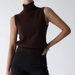 Women’s Sleeveless Slim Fit Top | Minimalist Solid Color Viscose Tank | Korean Casual Style | Autumn 2025 Fashion - Negative Apparel