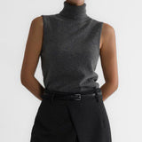 Women’s Sleeveless Slim Fit Top | Minimalist Solid Color Viscose Tank | Korean Casual Style | Autumn 2025 Fashion - Negative Apparel