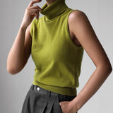 Women’s Sleeveless Slim Fit Top | Minimalist Solid Color Viscose Tank | Korean Casual Style | Autumn 2025 Fashion - Negative Apparel