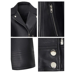 Women’s Slim Fit PU Leather Jacket | Lapel Zipper Style – Winters 2025 Collection - Negative Apparel