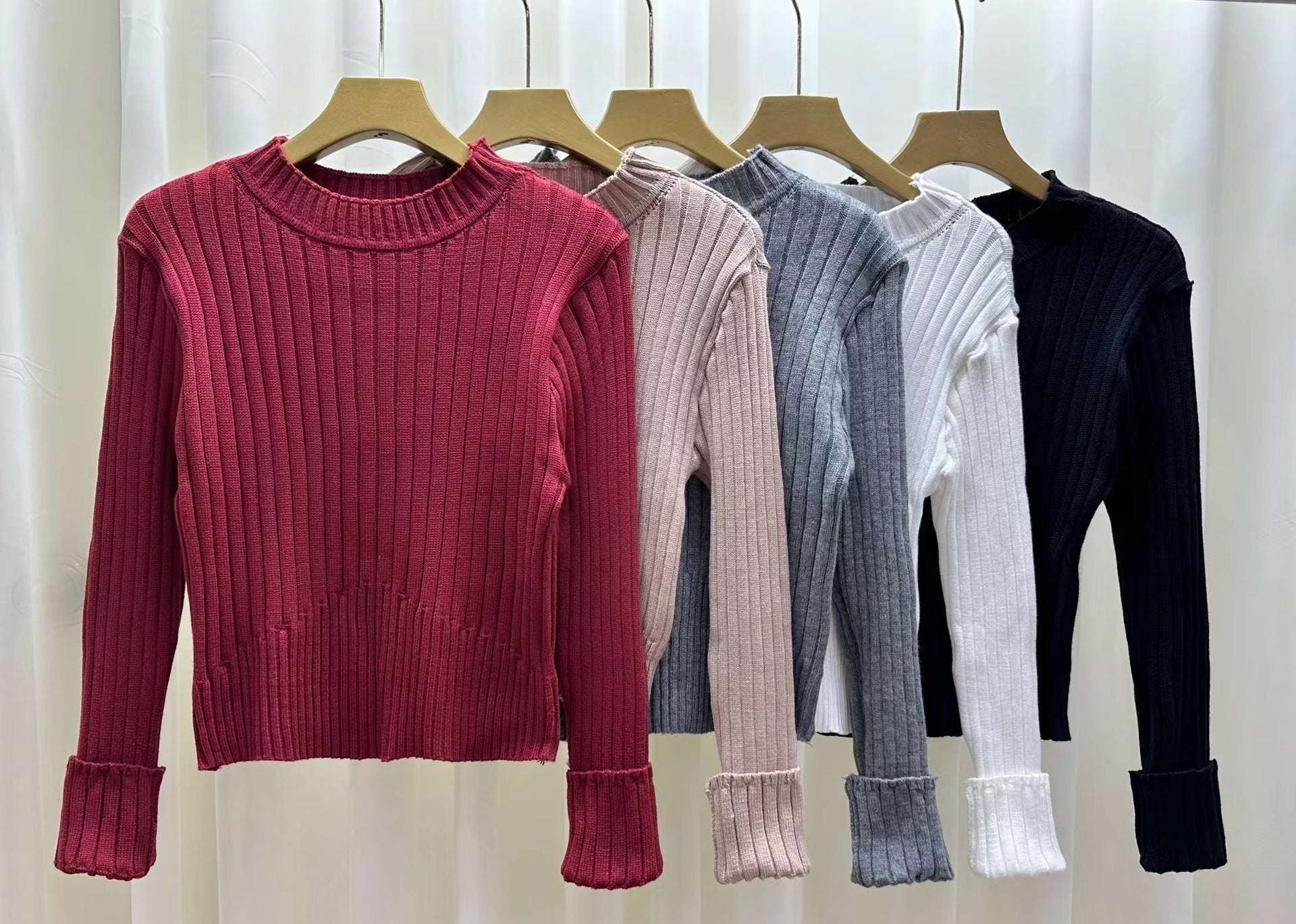 Women’s Slim Fit Solid Color Viscose Knit Sweater | Long Sleeve Pullover – Autumn 2025 - Negative Apparel