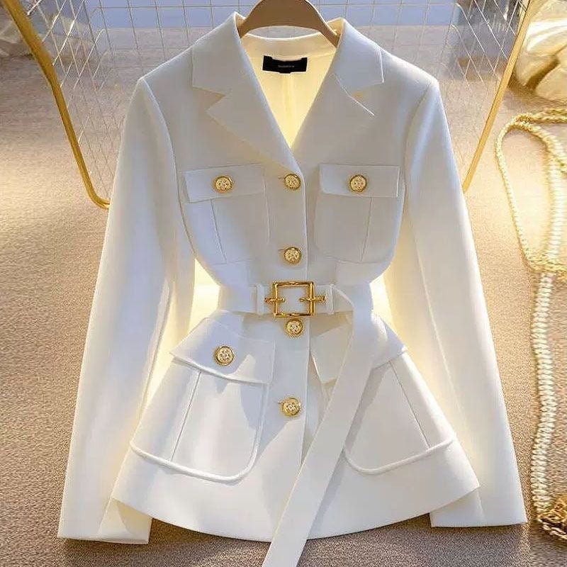 Women’s Slim Fit Suit Collar Jacket – Elegant Single - Breasted Blazer Coat | Urban Commuter Style - Negative Apparel