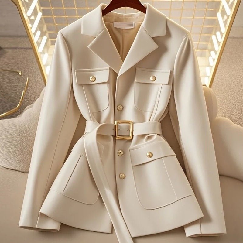 Women’s Slim Fit Suit Collar Jacket – Elegant Single - Breasted Blazer Coat | Urban Commuter Style - Negative Apparel