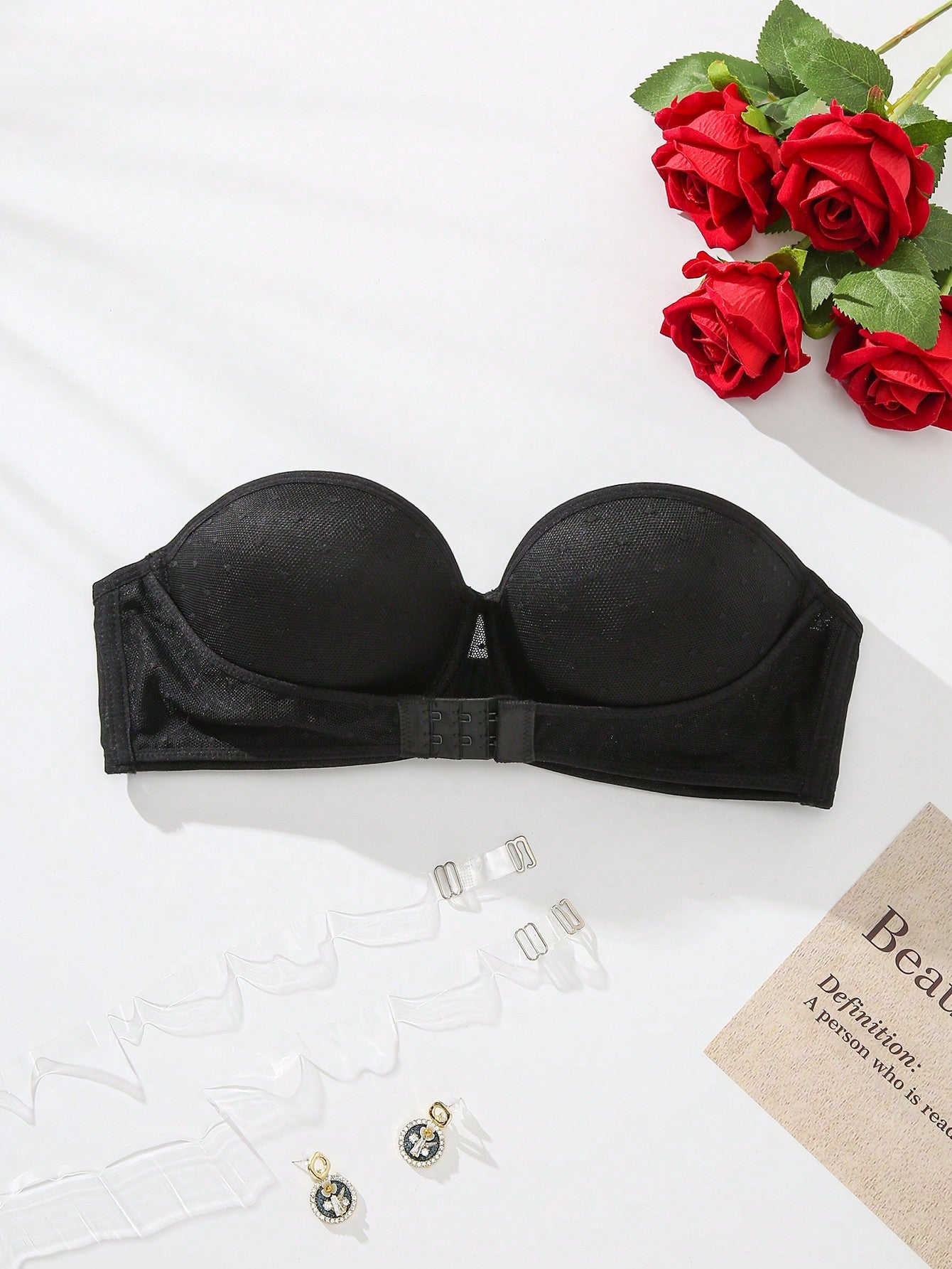 Women's Solid Color Front Closure Bandeau Bra - Negative Apparel