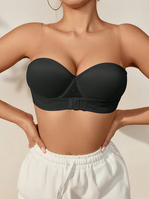 Women's Solid Color Front Closure Bandeau Bra - Negative Apparel