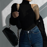 Women’s Solid Color High Collar Sleeveless Sweater | Slim Fit Pullover – 2025 Collection - Negative Apparel