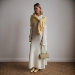 Women’s Solid Color Knit Skirt Set | Acrylic Long Skirt Two - Piece Outfit | Autumn 2025 - Negative Apparel