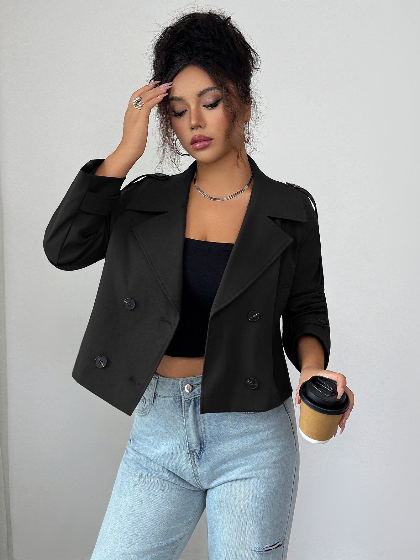 Women’s Solid Color Knitted Polo Collar Vest | Slim Fit Buttoned Cardigan – Autumn 2025 - Negative Apparel