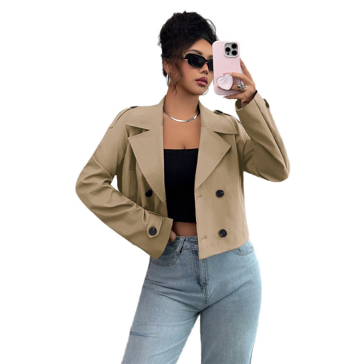 Women’s Solid Color Knitted Polo Collar Vest | Slim Fit Buttoned Cardigan – Autumn 2025 - Negative Apparel