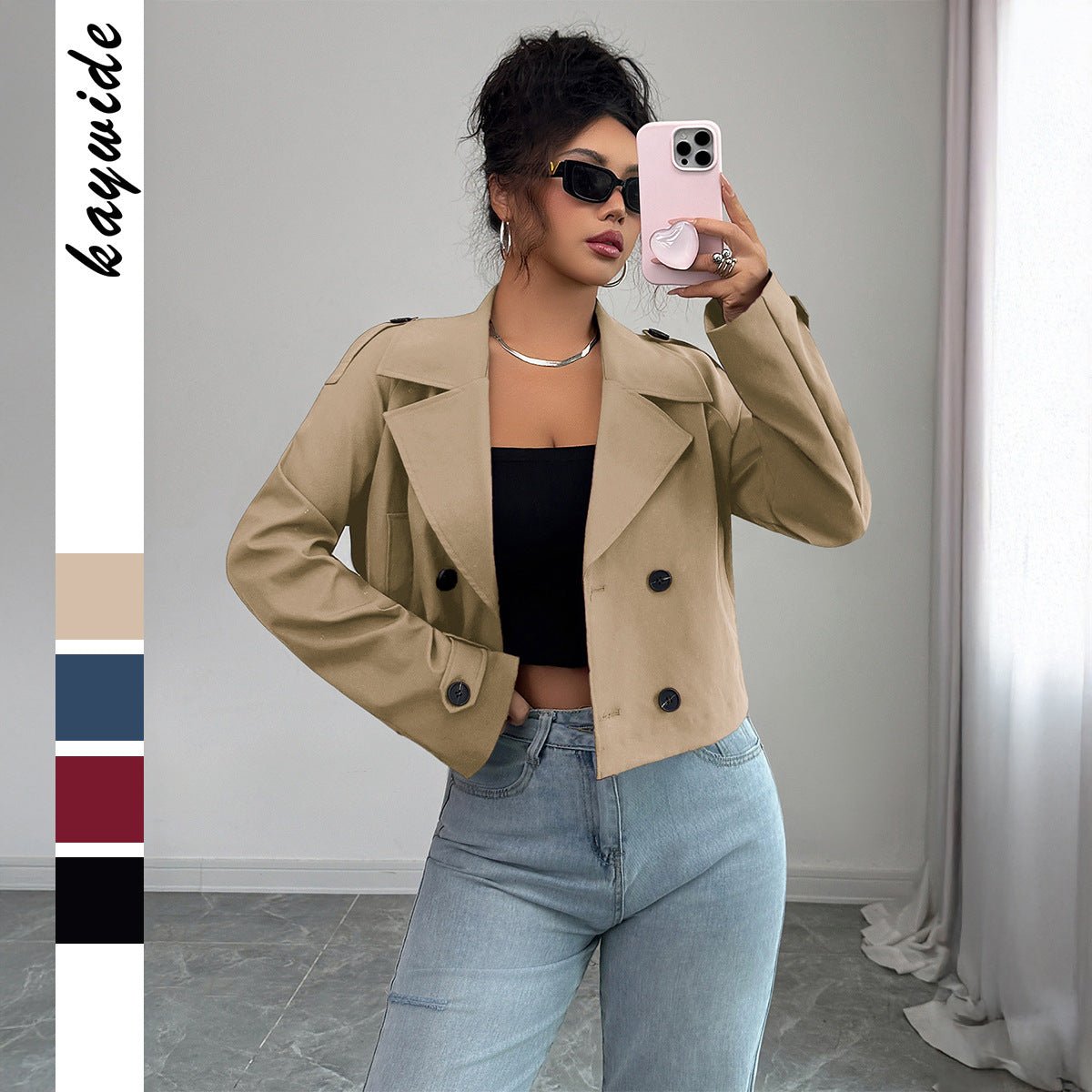 Women’s Solid Color Knitted Polo Collar Vest | Slim Fit Buttoned Cardigan – Autumn 2025 - Negative Apparel