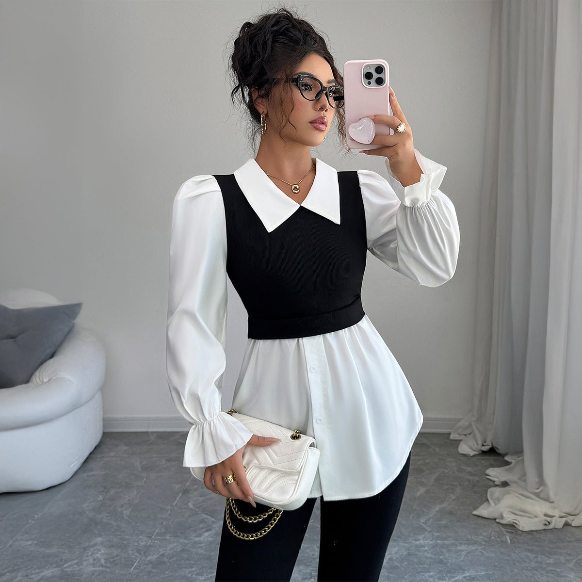 Women’s Solid Color Knitted Polo Shirt | Slim Fit Long Sleeve Cardigan – Winters 2025 - Negative Apparel