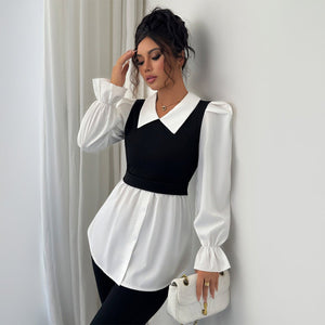 Women’s Solid Color Knitted Polo Shirt | Slim Fit Long Sleeve Cardigan – Winters 2025 - Negative Apparel