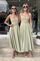 Women’s Solid Color Sleeveless Long A - Line Dress – High - Waist Halter Summer Dress in Multiple Colors | Elegant Temperament Commuter Style - Negative Apparel