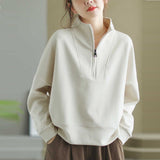 Women’s Solid Color Stand Collar Sweater – Japanese & Korean Slim Fit Pullover | Autumn 2025 Casual Knitwear - Negative Apparel