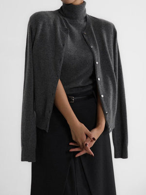 Women’s Solid Color Vest & Cardigan Set | 2 - Piece Knit Outfit | Autumn 2025 - Negative Apparel