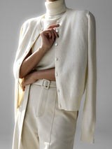 Women’s Solid Color Vest & Cardigan Set | 2 - Piece Knit Outfit | Autumn 2025 - Negative Apparel