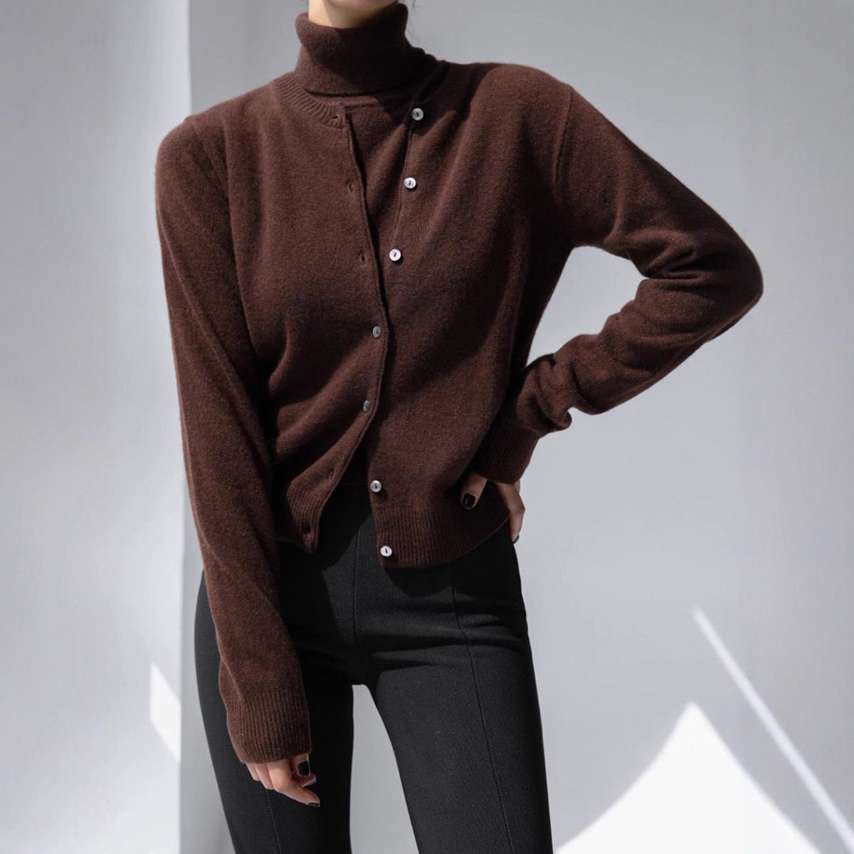 Women’s Solid Color Vest & Cardigan Set | 2 - Piece Knit Outfit | Autumn 2025 - Negative Apparel