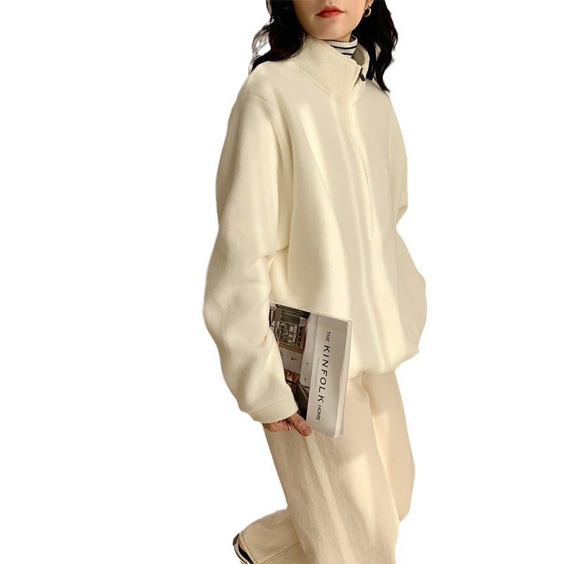 Women’s Stand - Up Collar Pullover Sweater – Japanese & Korean Casual Style, Autumn 2025 Collection - Negative Apparel