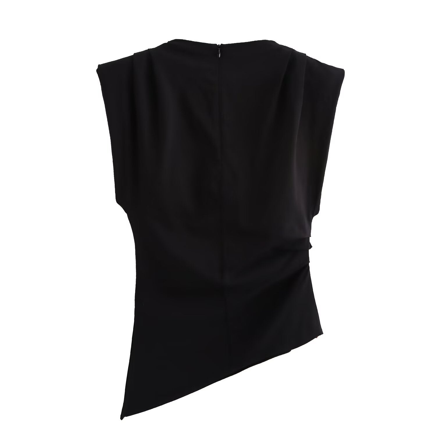 Women's Structured Shoulder Pleated Top - Negative Apparel