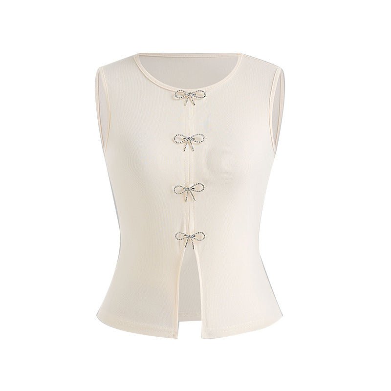 Women’s Summer 2025 Slim Fit Bow Pullover Top – Elegant Commuter Style - Negative Apparel