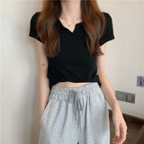Women's summer design pink slim navel - baring hot girl women's T-shirt short sleeve 2025 summer - Negative Apparel