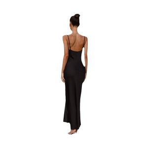 Women’s Summer Sexy Commuter V - Neck Spaghetti Strap Bodycon Maxi Dress - Negative Apparel