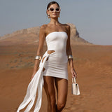 Women's summer sexy slim - fit tube top hip ribbon dress - Negative Apparel