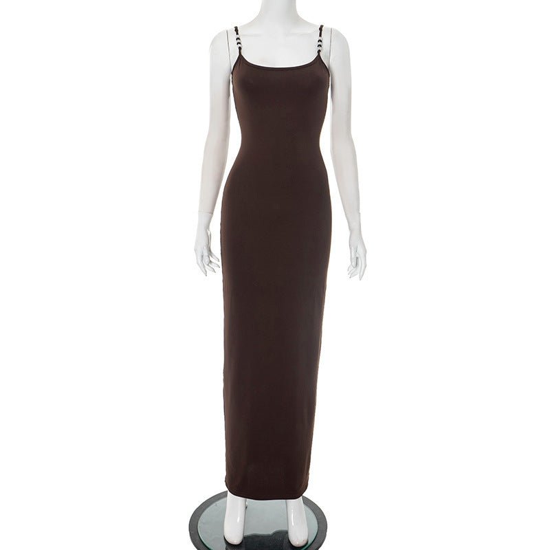 Women's summer sexy suspender beaded slim hip dress - Negative Apparel