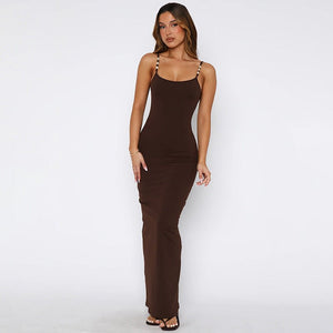Women's summer sexy suspender beaded slim hip dress - Negative Apparel