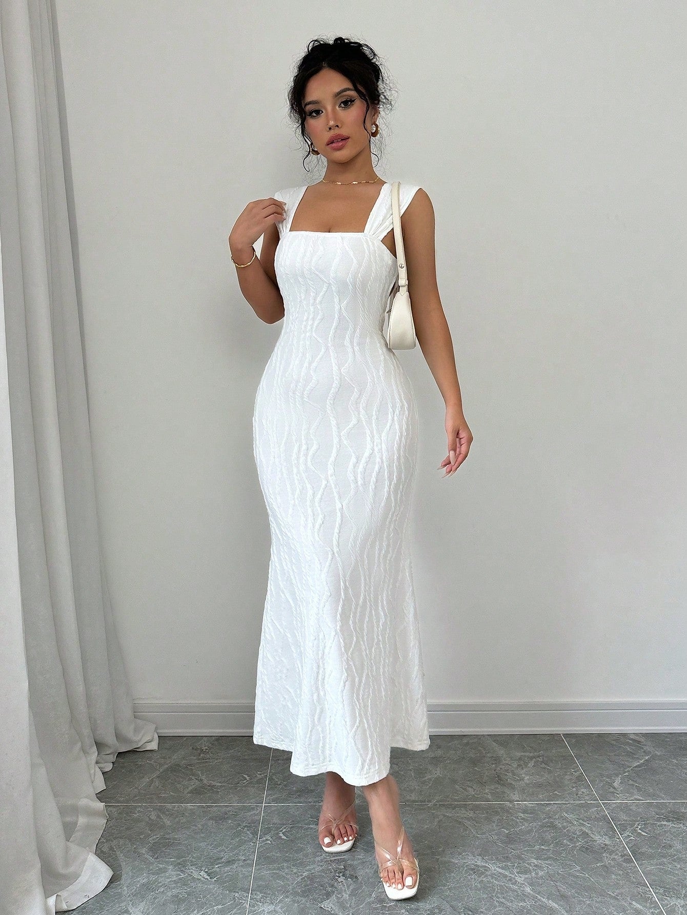 Women's Summer Solid Color Fishtail Hem Spaghetti Strap Bodycon Backless Dress Maxi Women Outfit - Negative Apparel