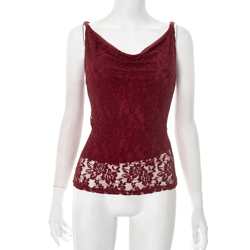 Women's Twist Knot Convertible Lace Bardot Top - Negative Apparel