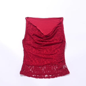 Women's Twist Knot Convertible Lace Bardot Top - Negative Apparel