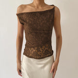 Women's Twist Knot Convertible Lace Bardot Top - Negative Apparel
