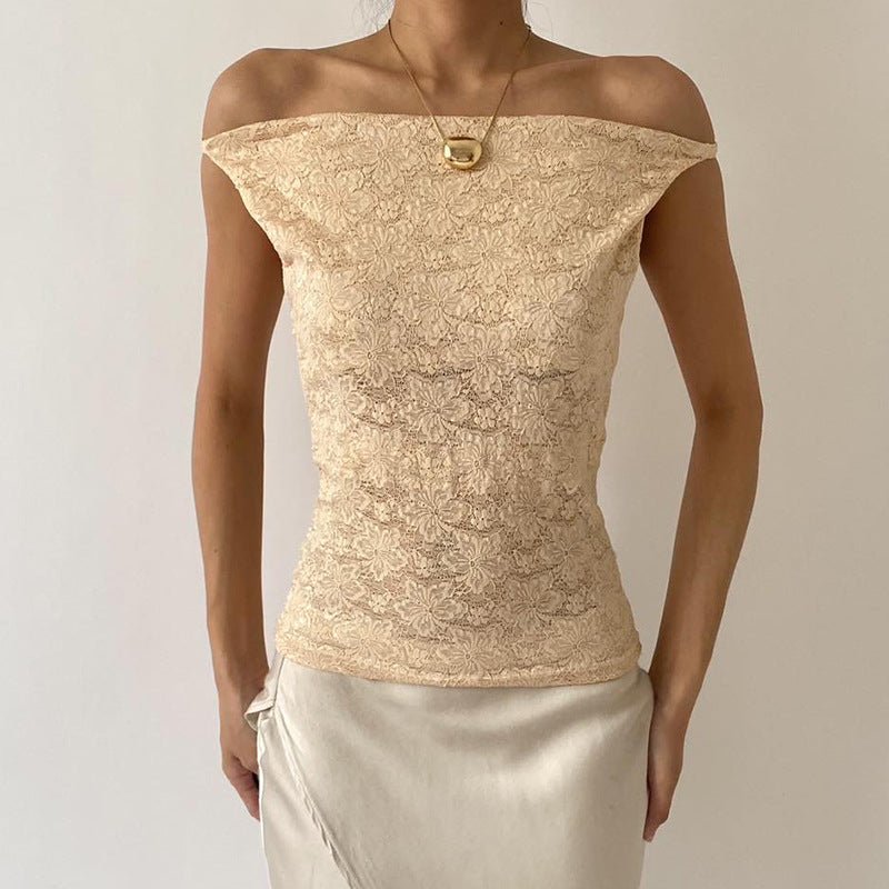 Women's Twist Knot Convertible Lace Bardot Top - Negative Apparel