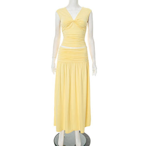 Women's Twist Knot Convertible Off - Shoulder Short Sleeve Top & Flared Skirt Two - Piece Set - Negative Apparel