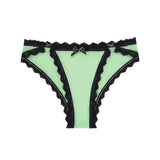 Women's underwear sexy bow heart buckle decorative lace mid - waist briefs for women - Negative Apparel