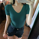 Women’s V - Neck Slim - Fit Knit Top – Lightweight Commuter Elegance - Negative Apparel