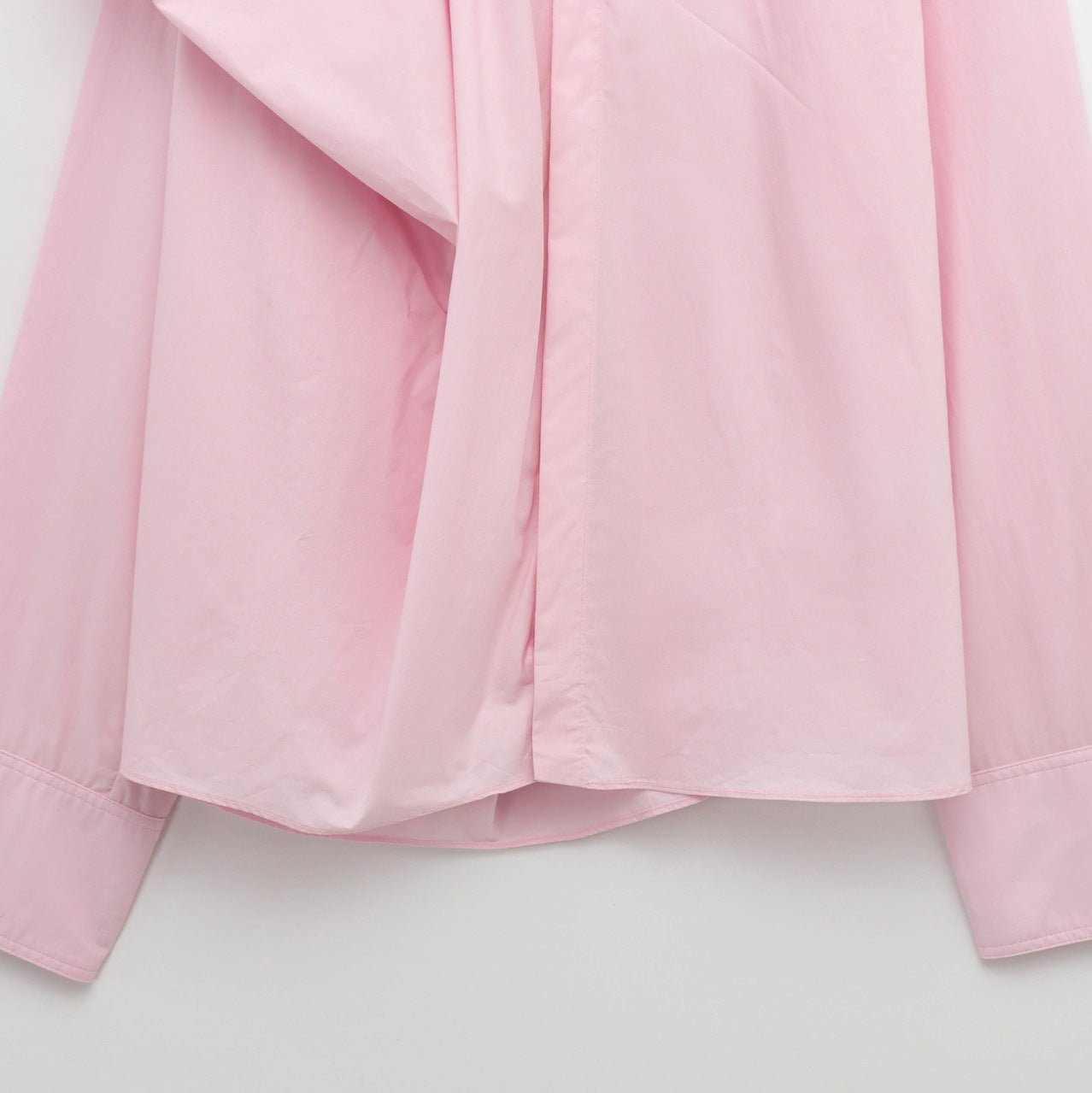 Women's White Poplin Shirt with Ruffle Shoulder Accent , European and American style - Negative Apparel