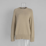 Women’s Wool Blend Sweater · Loose Pullover Knitwear · Autumn Winter Long Sleeve Casual Top - Negative Apparel