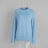 Women’s Wool Blend Sweater · Loose Pullover Knitwear · Autumn Winter Long Sleeve Casual Top - Negative Apparel