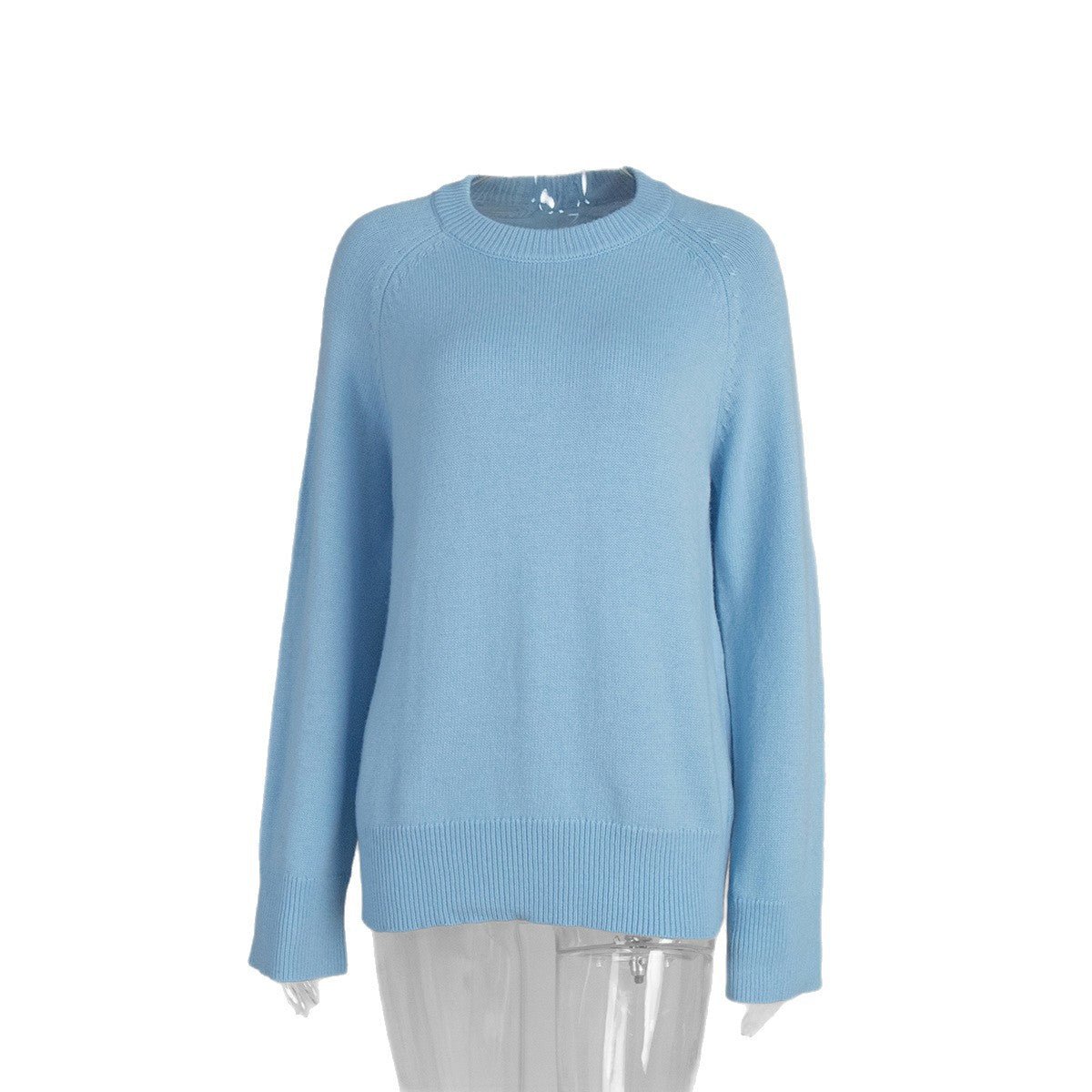 Women’s Wool Blend Sweater · Loose Pullover Knitwear · Autumn Winter Long Sleeve Casual Top - Negative Apparel