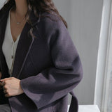 Women’s Wool Long Coat – Handcrafted Slim - Fit Korean Style Hidden Button Jacket | Autumn 2025 Collection - Negative Apparel