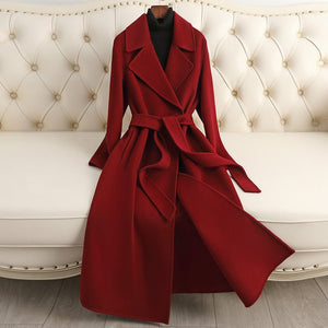 Women’s Wool Long Coat – Handcrafted Slim - Fit Korean Style Hidden Button Jacket | Autumn 2025 Collection - Negative Apparel