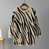 Zebra pattern fashion knitted pullover sweater - Negative Apparel