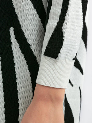 Zebra pattern fashion knitted pullover sweater - Negative Apparel