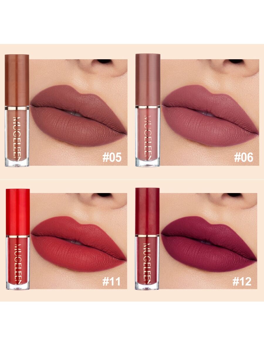 12pcs Lip Gloss Set Brightening, Moisturizing, Matte, Long-lasting Lip Stain - Negative Apparel