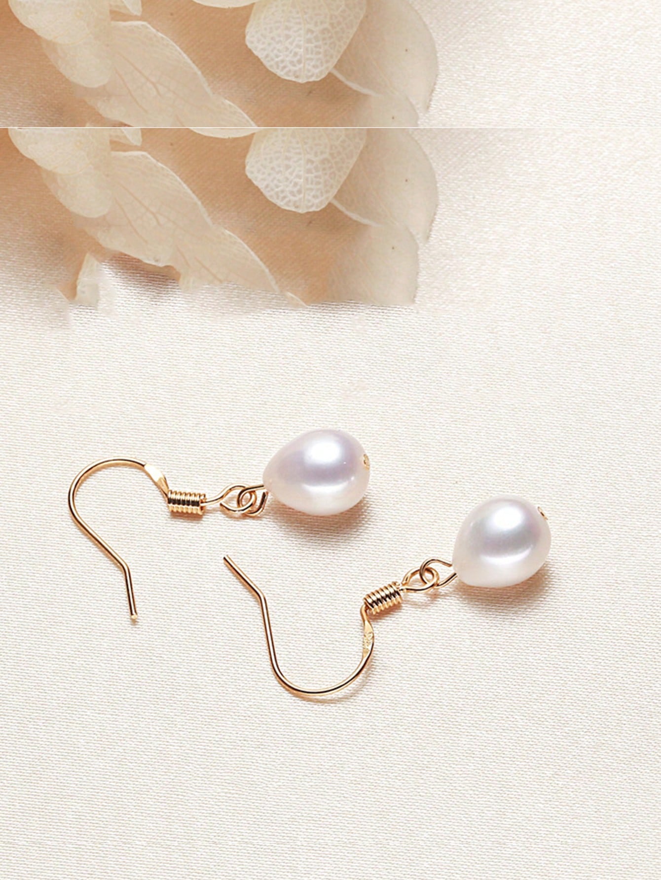1pair Elegant Cultured Pearl Silver Drop Earrings For Women For Daily Decoration - Negative Apparel