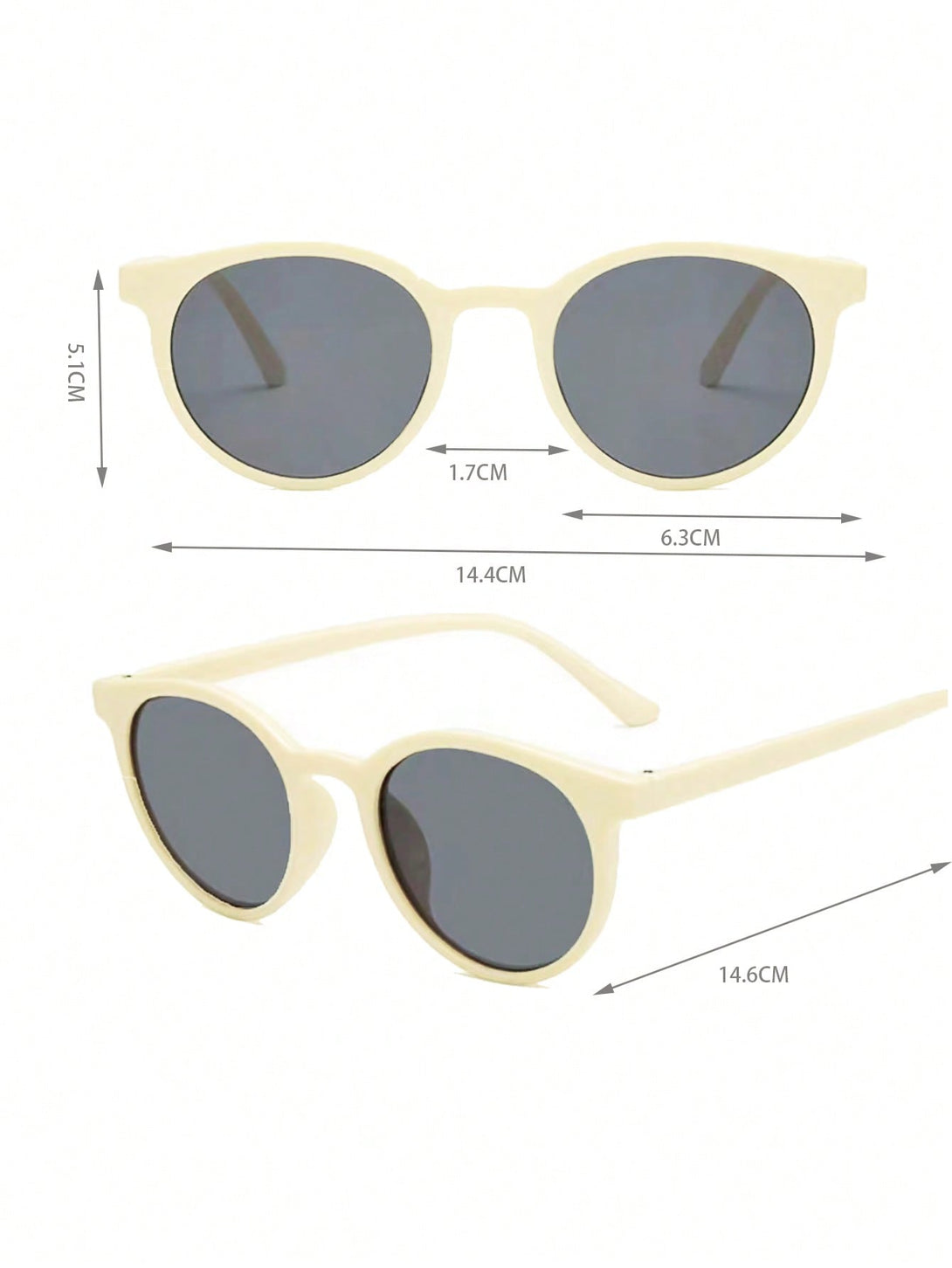 1pair Women Round Lens Casual Sunglasses, For Daily Life - Negative Apparel
