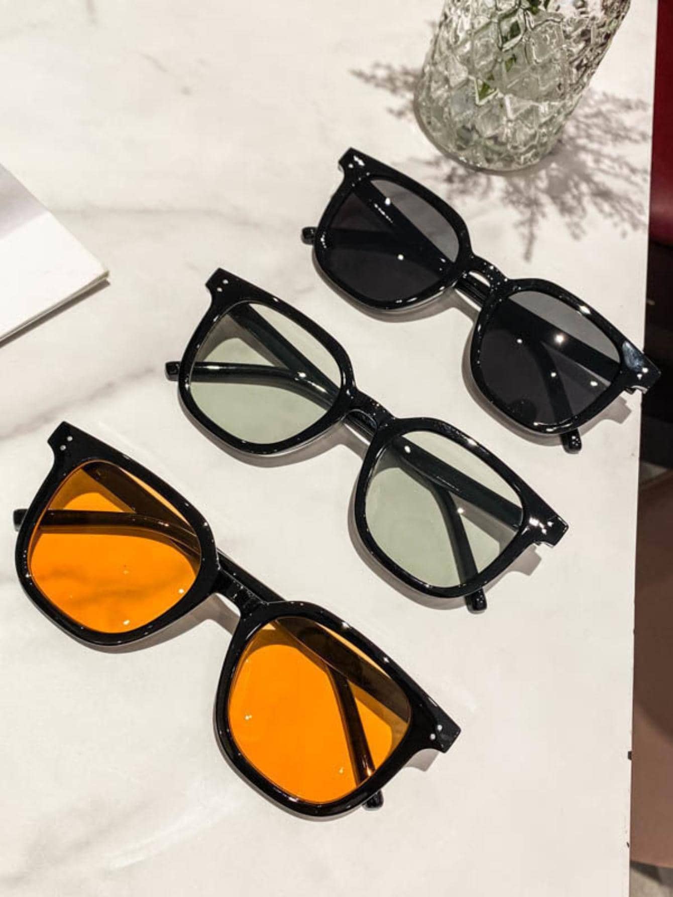 1pair Women Square Frame Fashion Glasses For Summer - Negative Apparel
