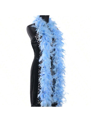 1pc Dual Use Lady's Turkey Feather & Coque Fringe Fancy Scarf For Costume Party - Negative Apparel